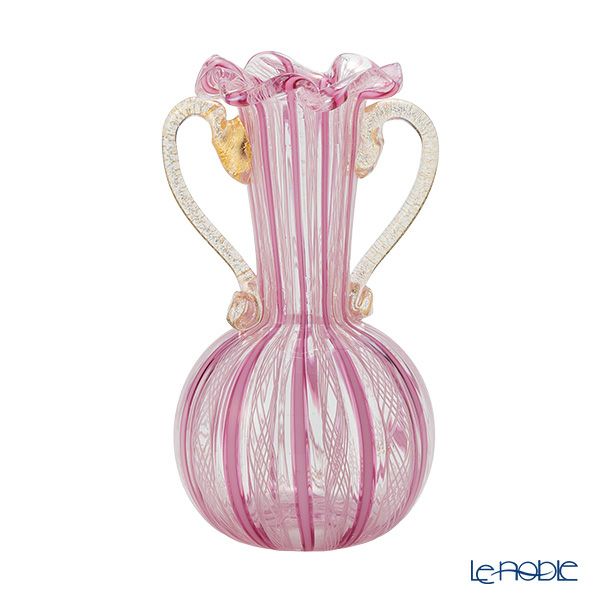 カンパネラ ベース（花瓶） ダブルハンドル（S） ピンク （76 V07／N） H11.5cm