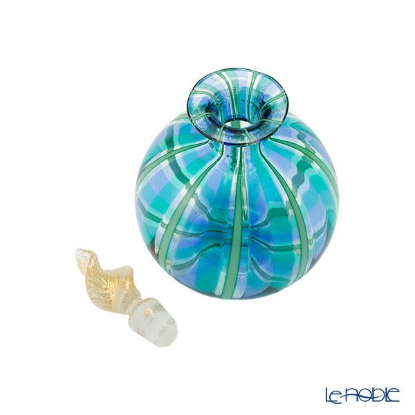 カンパネラ 香水瓶（S） ラウンド型 ブルー×ライトブルー（24 B02／B）H11.2cm