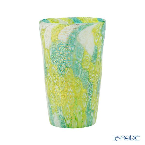 カンパネラ タンブラー（S） グリーンゴールド ミレフィオーリ（146 B27／E）H9.3cm