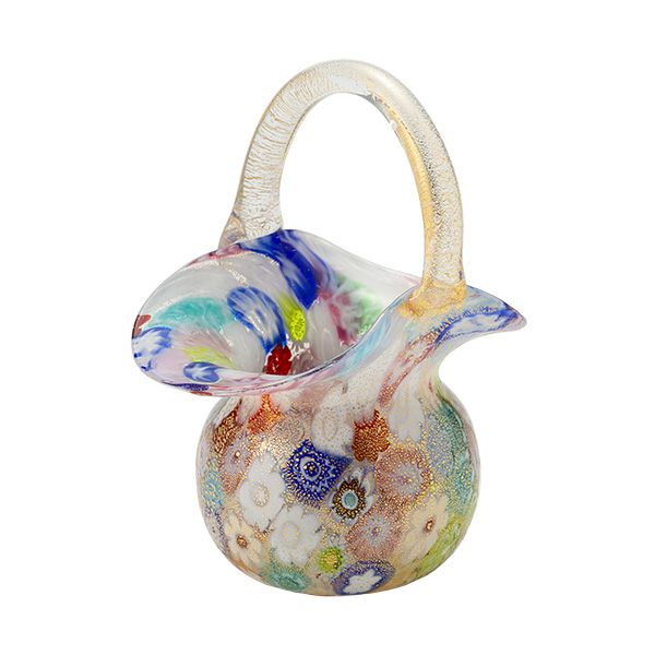 カンパネラ スモールバスケット 多彩ゴールド ミレフィオーリ（40 V03／A）H9cm