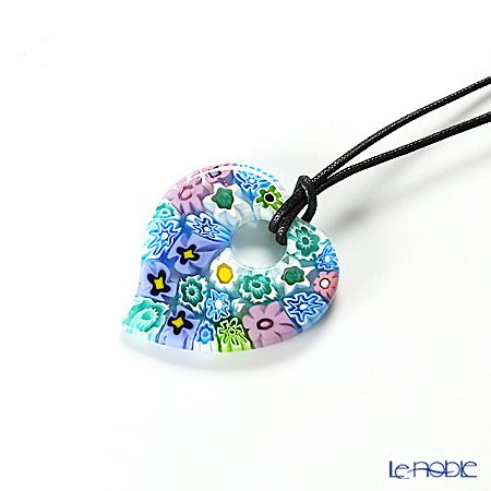 エルコーレモレッティ ペンダント ハート パステル多彩 9750 200 60cmひも付