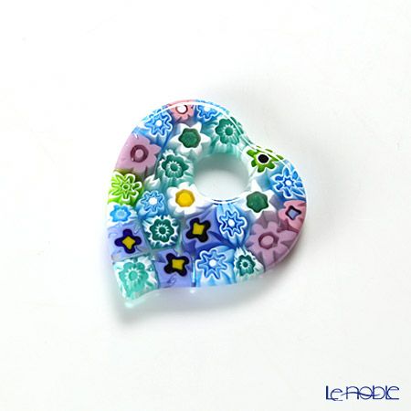 エルコーレモレッティ ペンダント ハート パステル多彩 9750 200 60cmひも付