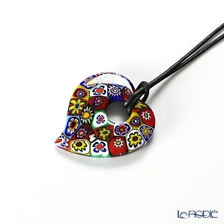 エルコーレモレッティ ペンダント ハート ゲンショク多彩 9750 100 60cmひも付