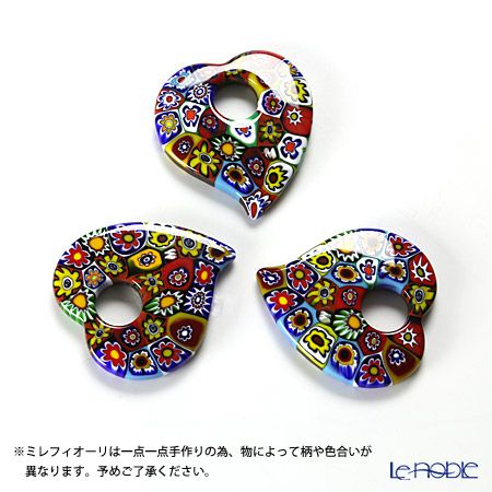 エルコーレモレッティ ペンダント ハート ゲンショク多彩 9750 100 60cmひも付