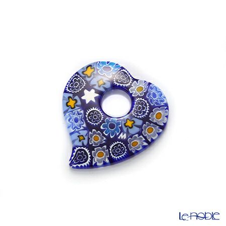 エルコーレモレッティ ペンダント ハート ブルー系 9750 212 60cmひも付