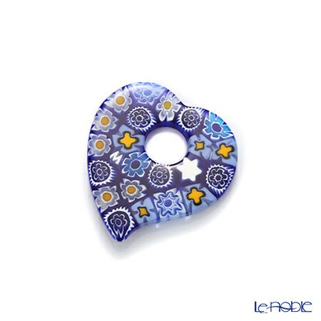 エルコーレモレッティ ペンダント ハート ブルー系 9750 212 60cmひも付