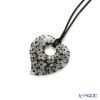 エルコーレモレッティ ペンダント ハート ブラックフラワー 9750 37 60cmひも付
