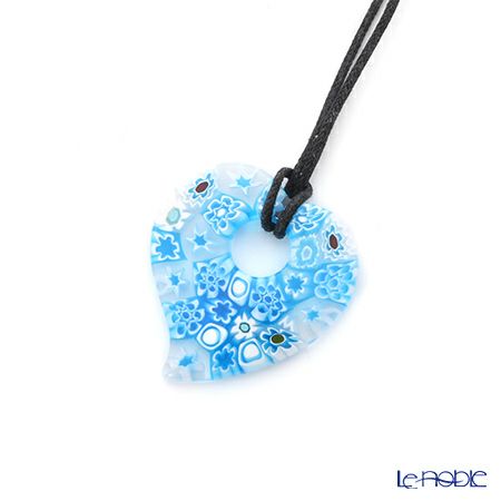 エルコーレモレッティ ペンダント ハート ライトブルー系 9750 216 60cmひも付