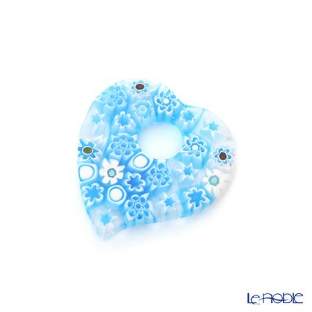 エルコーレモレッティ ペンダント ハート ライトブルー系 9750 216 60cmひも付