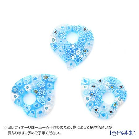 エルコーレモレッティ ペンダント ハート ライトブルー系 9750 216 60cmひも付