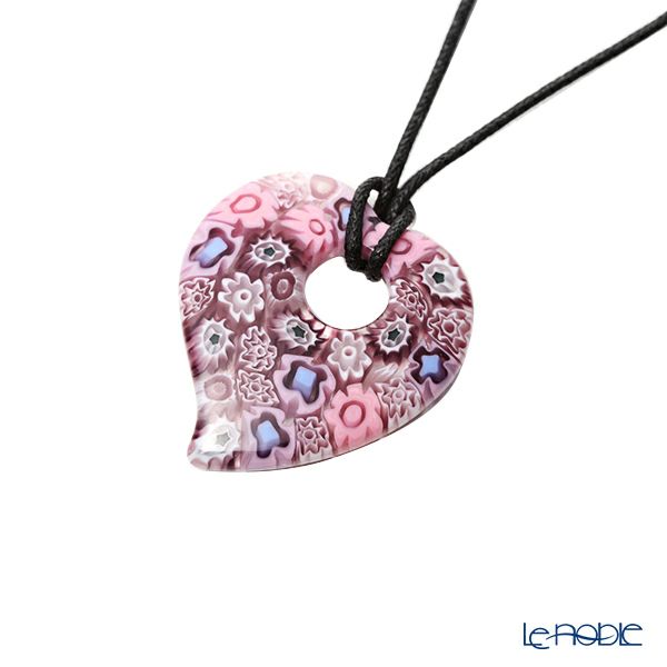 エルコーレモレッティ ペンダント 60cm紐付き ハート ピンク系 9750 214