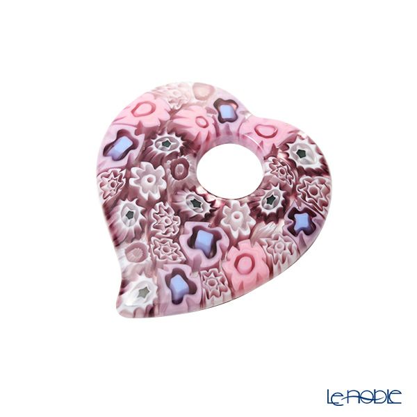 エルコーレモレッティ ペンダント 60cm紐付き ハート ピンク系 9750 214