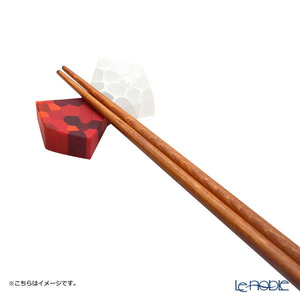 エルコーレモレッティ 箸置き chopstick rest FIO 5ピースセット レッド×ホワイト モザイク
