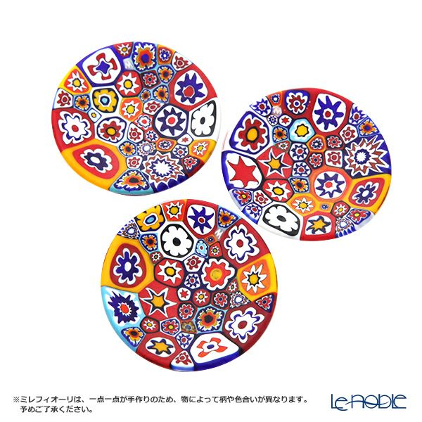 エルコーレモレッティ ミレフィオーリ ミニプレート ラウンド 7cm ゲンショク多彩 100