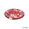 エルコーレモレッティ ミレフィオーリ ミニプレート ラウンド 7cm レッド系 R