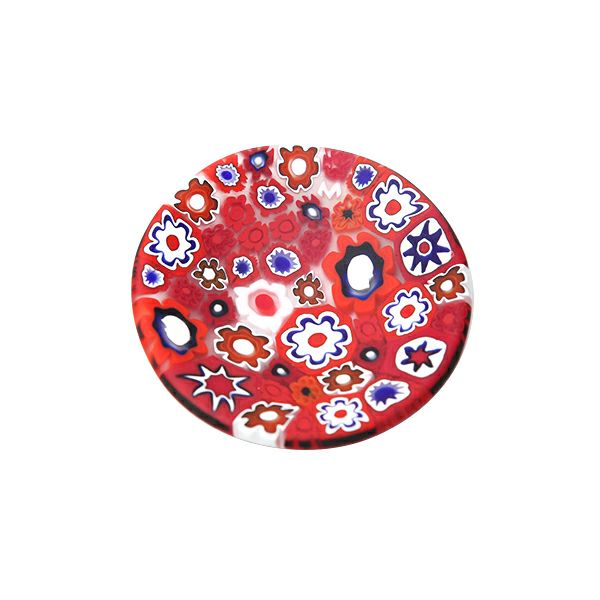 エルコーレモレッティ ミレフィオーリ ミニプレート ラウンド 7cm レッド系 R