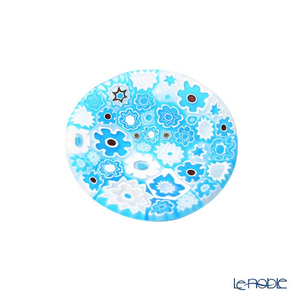 エルコーレモレッティ ミレフィオーリ ミニプレート ラウンド 7cm ライトブルー系 A