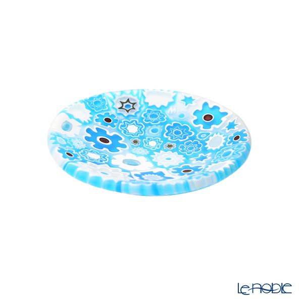 エルコーレモレッティ ミレフィオーリ ミニプレート ラウンド 7cm ライトブルー系 A