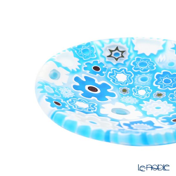 エルコーレモレッティ ミレフィオーリ ミニプレート ラウンド 7cm ライトブルー系 A