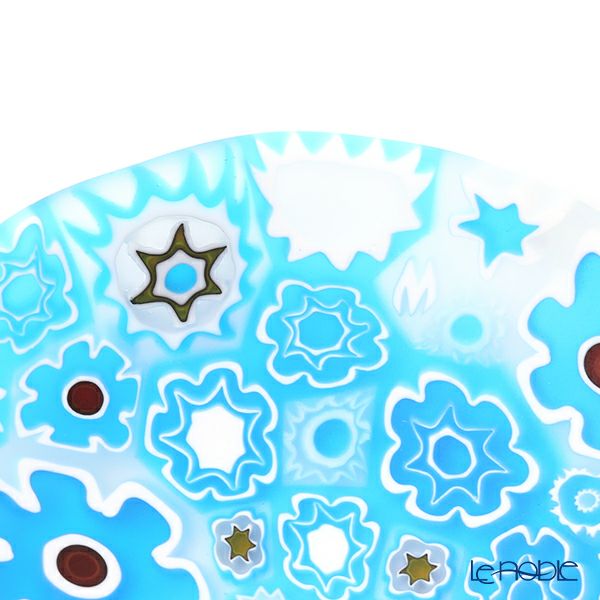 エルコーレモレッティ ミレフィオーリ ミニプレート ラウンド 7cm ライトブルー系 A