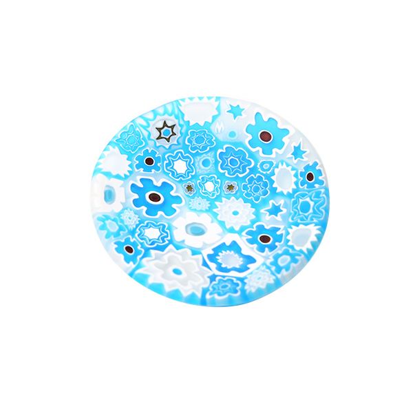 エルコーレモレッティ ミレフィオーリ ミニプレート ラウンド 7cm ライトブルー系 A