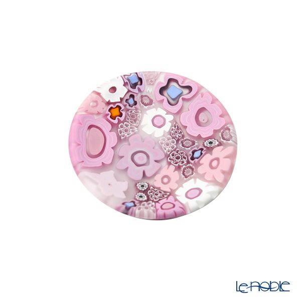 エルコーレモレッティ ミレフィオーリ ミニプレート ラウンド 7cm ピンク系 P