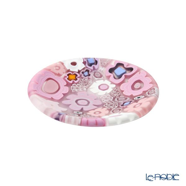 エルコーレモレッティ ミレフィオーリ ミニプレート ラウンド 7cm ピンク系 P