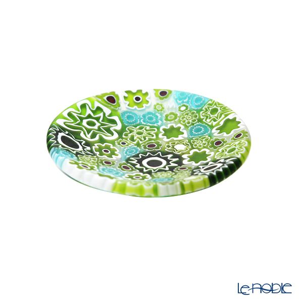 エルコーレモレッティ ミレフィオーリ ミニプレート ラウンド 7cm グリーン系 G