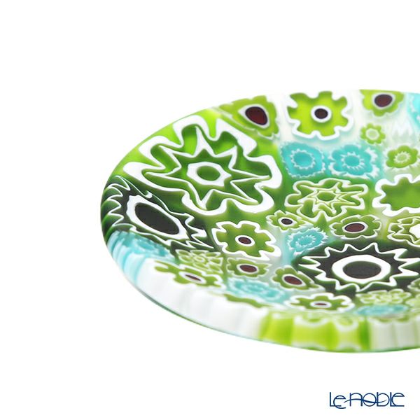 エルコーレモレッティ ミレフィオーリ ミニプレート ラウンド 7cm グリーン系 G