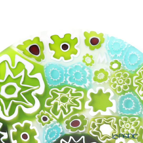 エルコーレモレッティ ミレフィオーリ ミニプレート ラウンド 7cm グリーン系 G