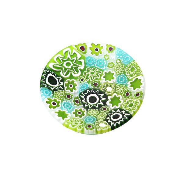 エルコーレモレッティ ミレフィオーリ ミニプレート ラウンド 7cm グリーン系 G