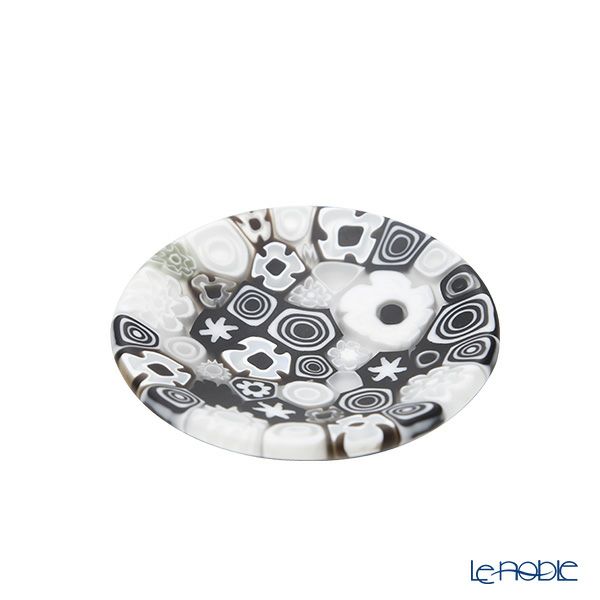 エルコーレモレッティ ミレフィオーリ ミニプレート ラウンド 7cm ブラック系 BW