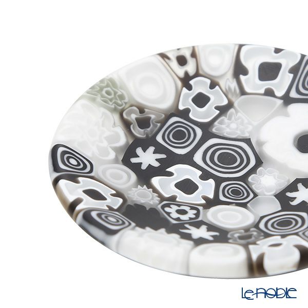 エルコーレモレッティ ミレフィオーリ ミニプレート ラウンド 7cm ブラック系 BW