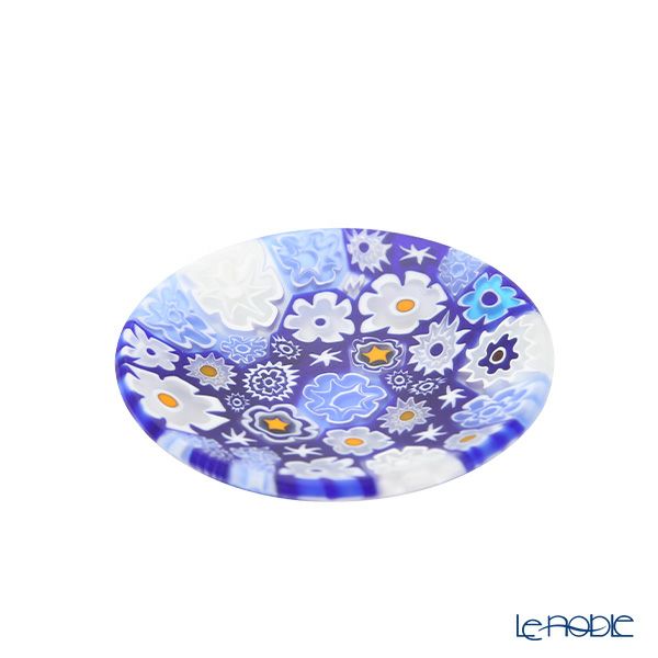 エルコーレモレッティ ミレフィオーリ ミニプレート ラウンド 7cm ブルー系 B