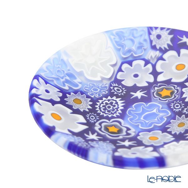 エルコーレモレッティ ミレフィオーリ ミニプレート ラウンド 7cm ブルー系 B