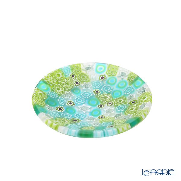 エルコーレモレッティ ミレフィオーリ ミニプレート ラウンド 7cm グリーン系 211