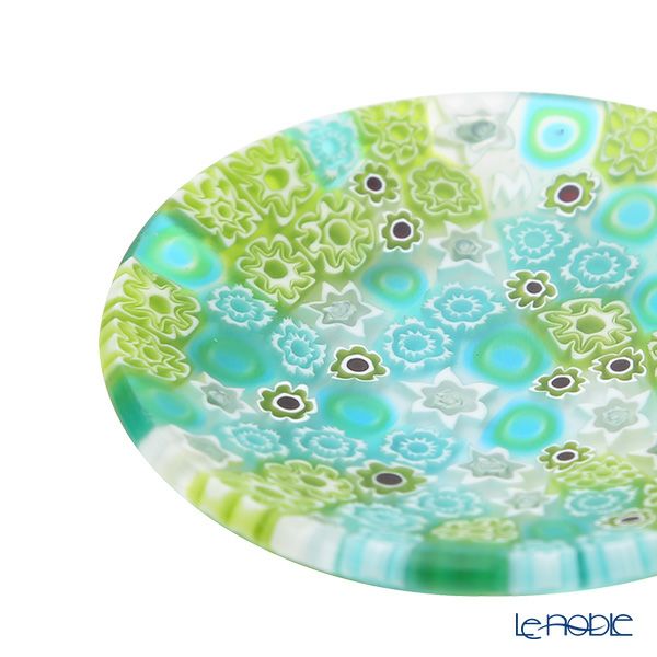 エルコーレモレッティ ミレフィオーリ ミニプレート ラウンド 7cm グリーン系 211
