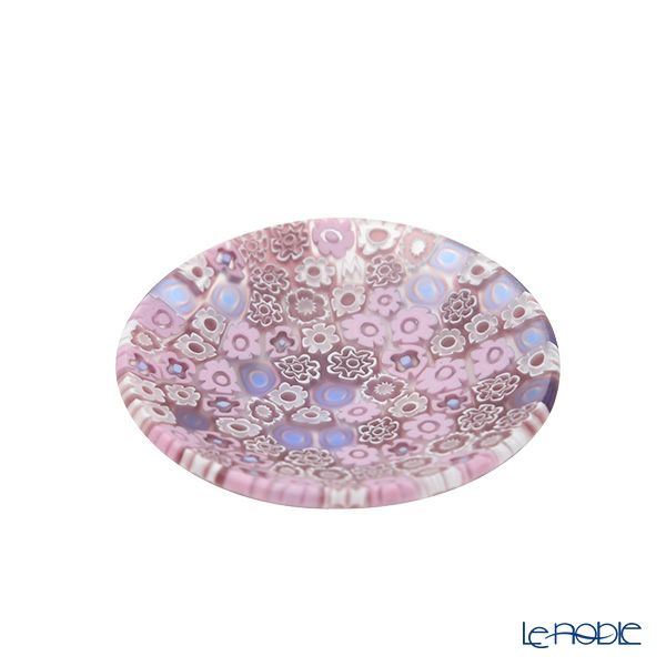 エルコーレモレッティ ミレフィオーリ ミニプレート ラウンド 7cm ピンク系 214