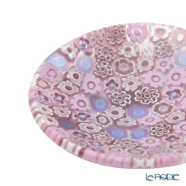 エルコーレモレッティ ミレフィオーリ ミニプレート ラウンド 7cm ピンク系 214