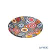 エルコーレモレッティ ミレフィオーリ ミニプレート ラウンド 7cm アースブラック×レッド×オレンジ系 001