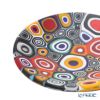 エルコーレモレッティ ミレフィオーリ ミニプレート ラウンド 7cm アースブラック×レッド×オレンジ系 001
