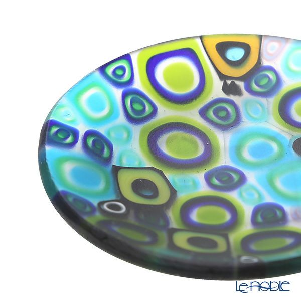 エルコーレモレッティ ミレフィオーリ ミニプレート ラウンド 7cm パープル系 300