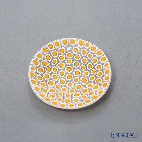 エルコーレモレッティ ミレフィオーリ ミニプレート ラウンド 7cm イエロー×ホワイト 59