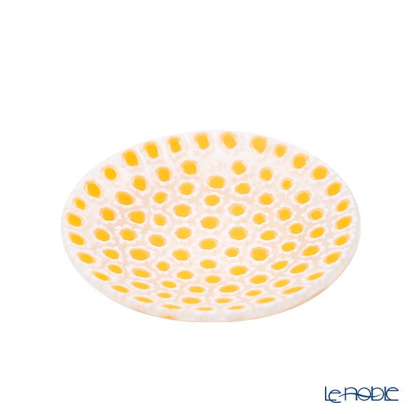 エルコーレモレッティ ミレフィオーリ ミニプレート ラウンド 7cm イエロー×ホワイト 59