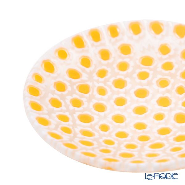 エルコーレモレッティ ミレフィオーリ ミニプレート ラウンド 7cm イエロー×ホワイト 59