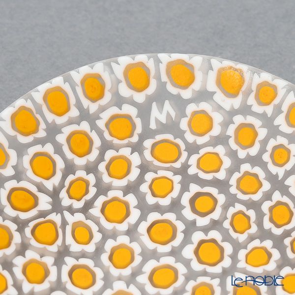 エルコーレモレッティ ミレフィオーリ ミニプレート ラウンド 7cm イエロー×ホワイト 59