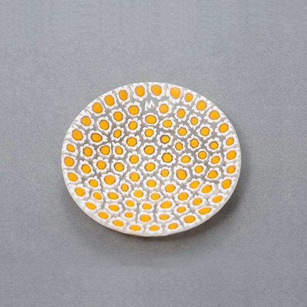 エルコーレモレッティ ミレフィオーリ ミニプレート ラウンド 7cm イエロー×ホワイト 59