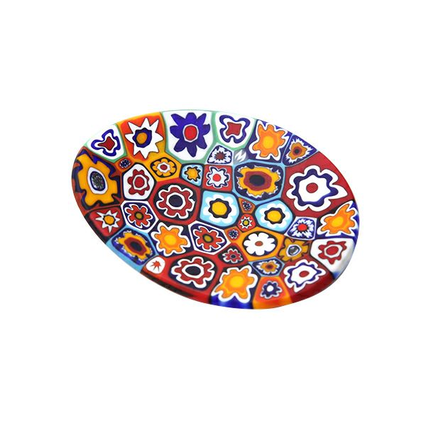 エルコーレモレッティ ミレフィオーリ ミニプレート オーバル 7×5cm ゲンショク多彩 100