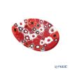 エルコーレモレッティ ミレフィオーリ ミニプレート オーバル 7×5cm レッド系 R