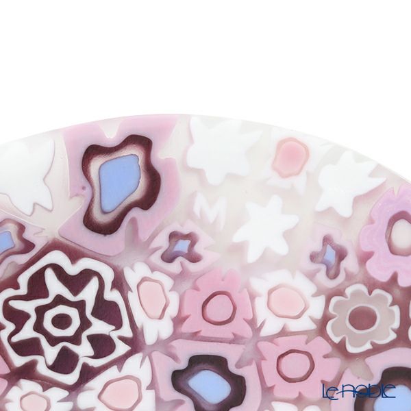 エルコーレモレッティ ミレフィオーリ ミニプレート オーバル 7×5cm ピンク系 P